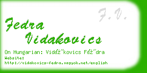 fedra vidakovics business card